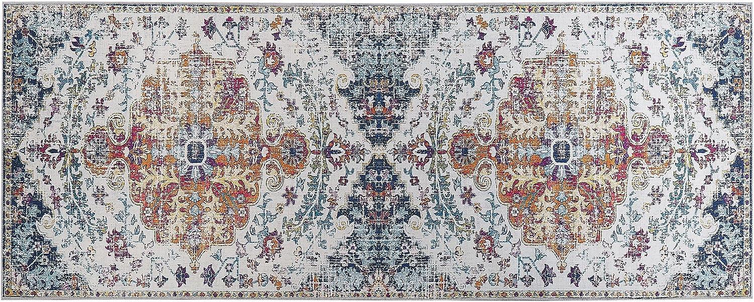 Teppich mehrfarbig orientalisches Muster 80 x 200 cm Kurzflor ENAYAM Bild 1