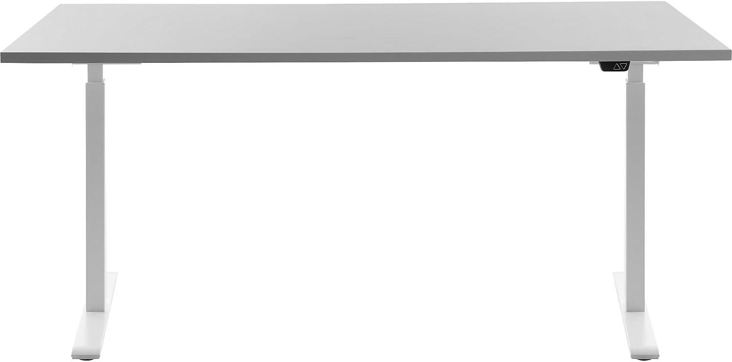 TOPSTAR | Schreibtisch | elektrisch höhenverstellbar | BxT 1600 x 800 mm | Platte lichtgrau | Gestell weiß Bild 1