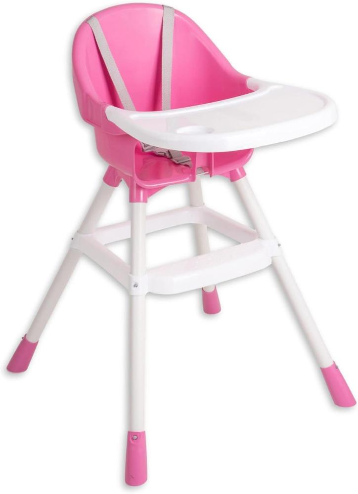 Stella Trading Denise Hochstuhl Baby in Rosa, Weiß - Sicherer Kinderstuhl mit Armlehne für eine Bequeme Sitzposition - 60 x 90 x 70 cm (B/H/T) Bild 1