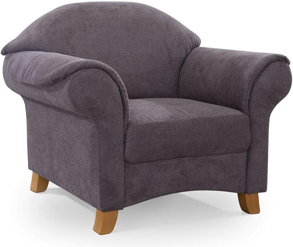 Cavadore Sessel Maifayr mit Federkern / Moderner Lounge-Sessel im Landhausstil mit Holzfüßen / 109 x 90 x 90 / grau Bild 1
