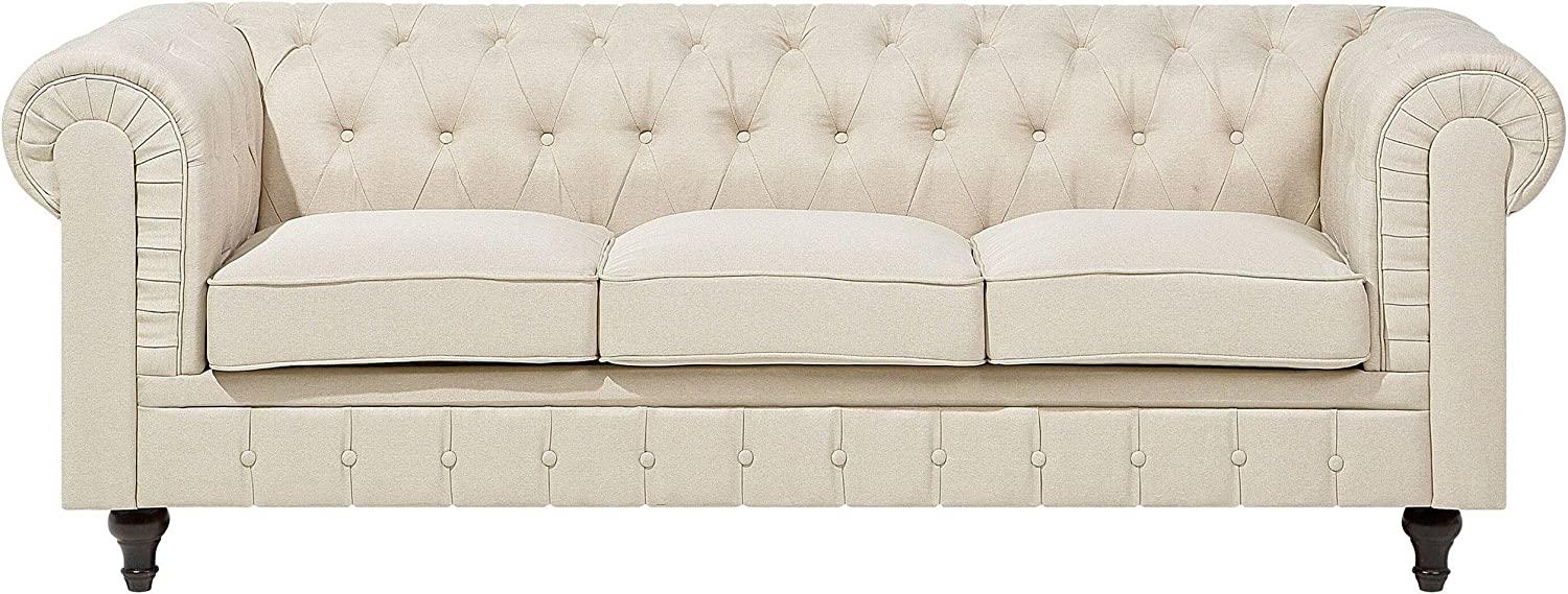 3-Sitzer Sofa Polsterbezug beige CHESTERFIELD Bild 1