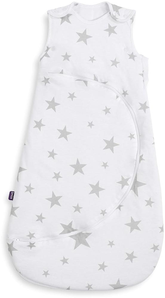 SnüzPouch Baby Schlafsack, 2. 5 Tog, Grau Stern Design, 100% Baumwolle, mit Reißverschluss für einfaches Windelwechseln, Maschinenwaschbar, 6-18 Monate Bild 1