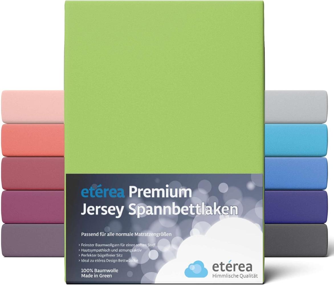 etérea Premium Jersey Spannbettlaken Apfelgrün 90x200 - 100x200 cm Bild 1