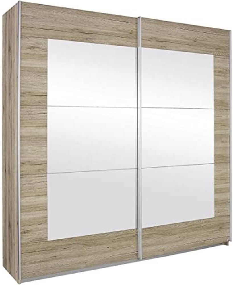 Rauch Möbel Alegro Schrank Schwebetürenschrank Kleiderschrank in Weiß mit Spiegel 2-türig, inklusive Zubehörpaket Basic 2 Kleiderstangen, 2 Einlegeböden BxHxT 181x210x62 cm Bild 1