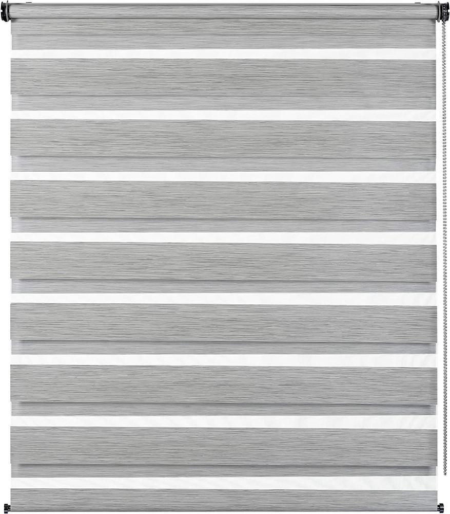 Doppelrollo de luxe grau-melange 90 x 240 cm Bild 1