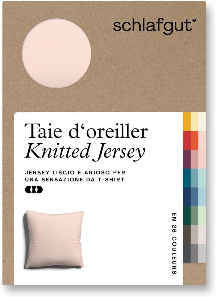 Schlafgut Knitted Jersey Bettwäsche | Kissenbezug einzeln 40x80 cm | red-light Bild 1