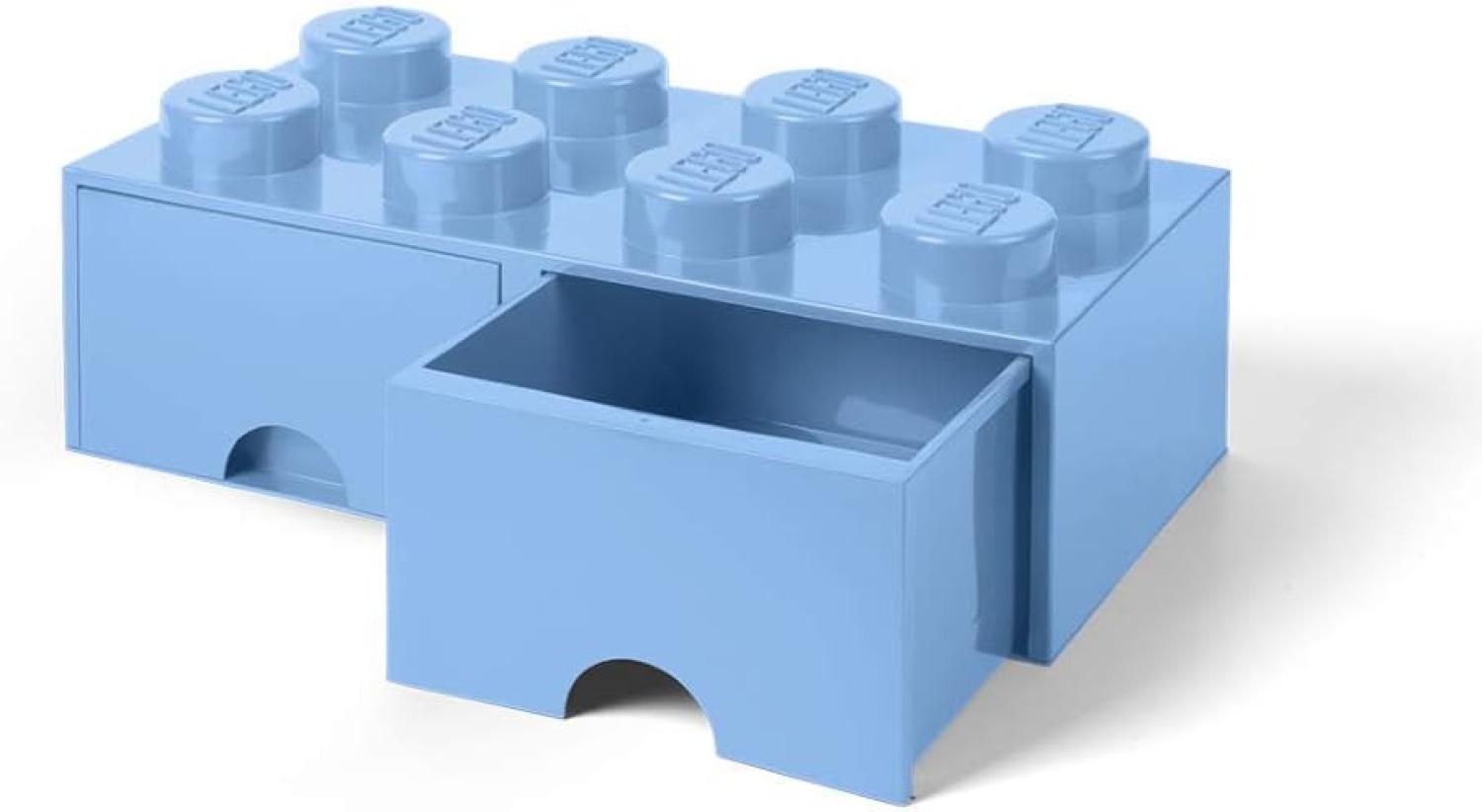 Room Copenhagen 'LEGO Storage Brick 8' Aufbewahrungsbox hellblau mit 2 Schubladen Bild 1