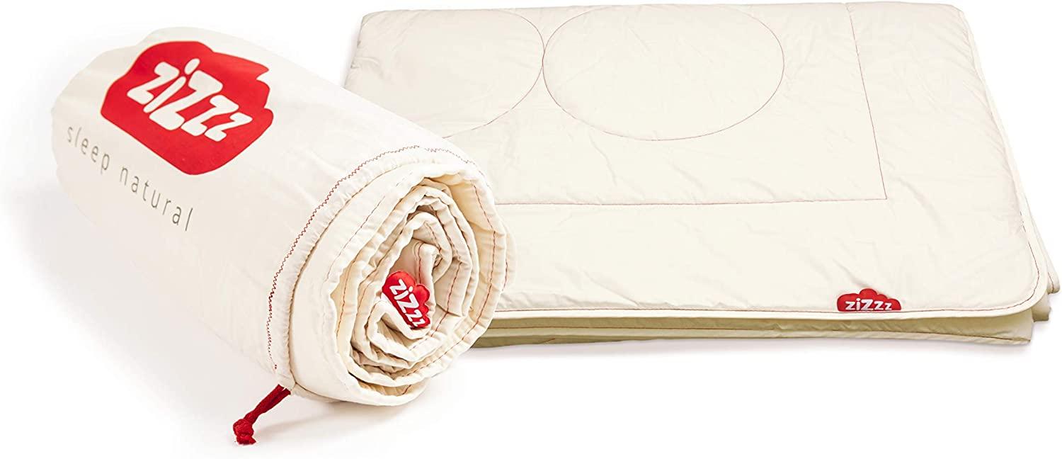 zizzz 4 Jahreszeiten Bettdecke 155x220 cm - Atmungsaktiv & unglaublich weich - Natur Decke mit Swisswool Füllung (290g/m2) - Hochwertiges Duvet für das ganze Jahr Bild 1