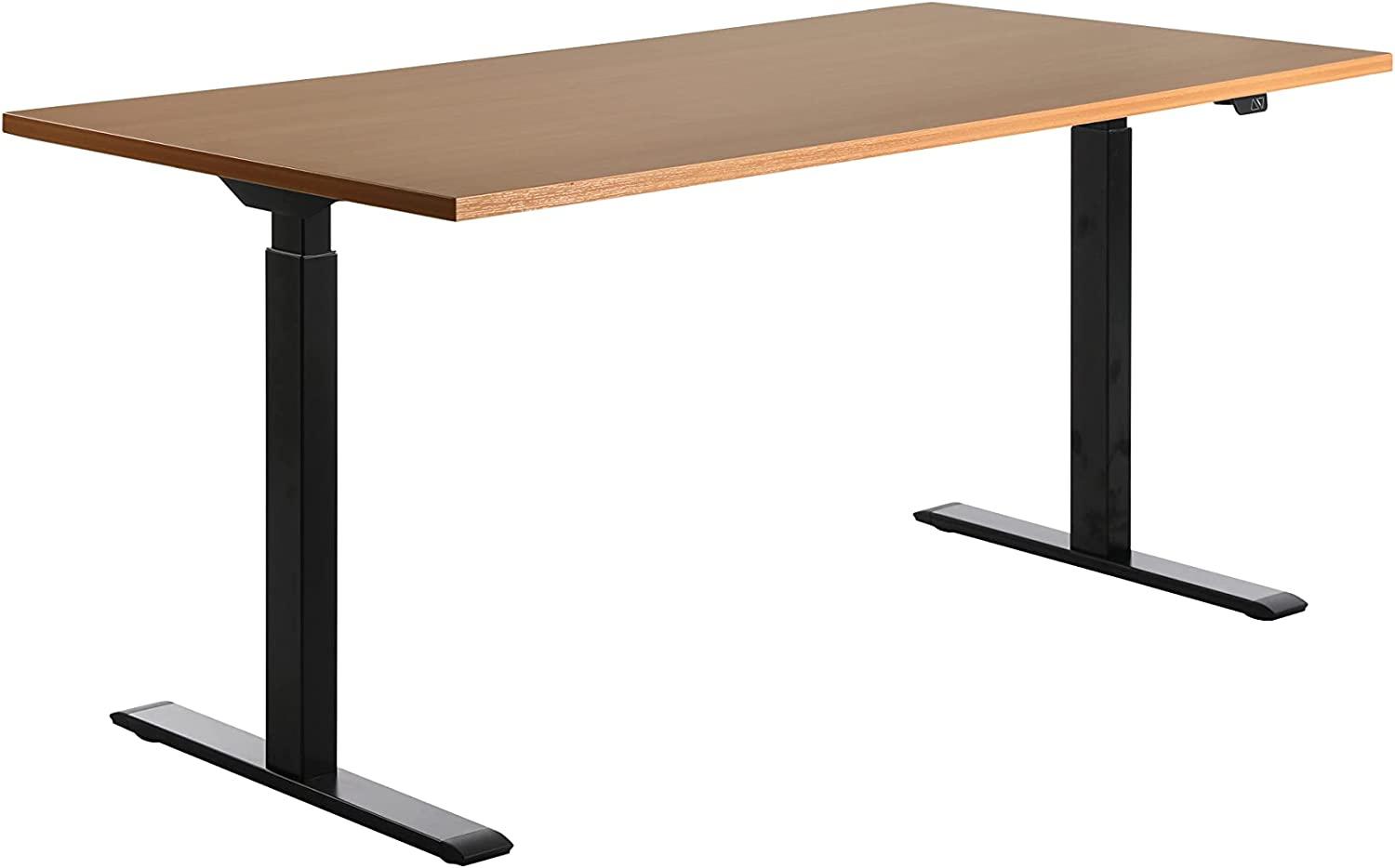 Topstar E-Table Höhenverstellbarer Schreibtisch, Holz, schwarz/buche, 160x80 Bild 1