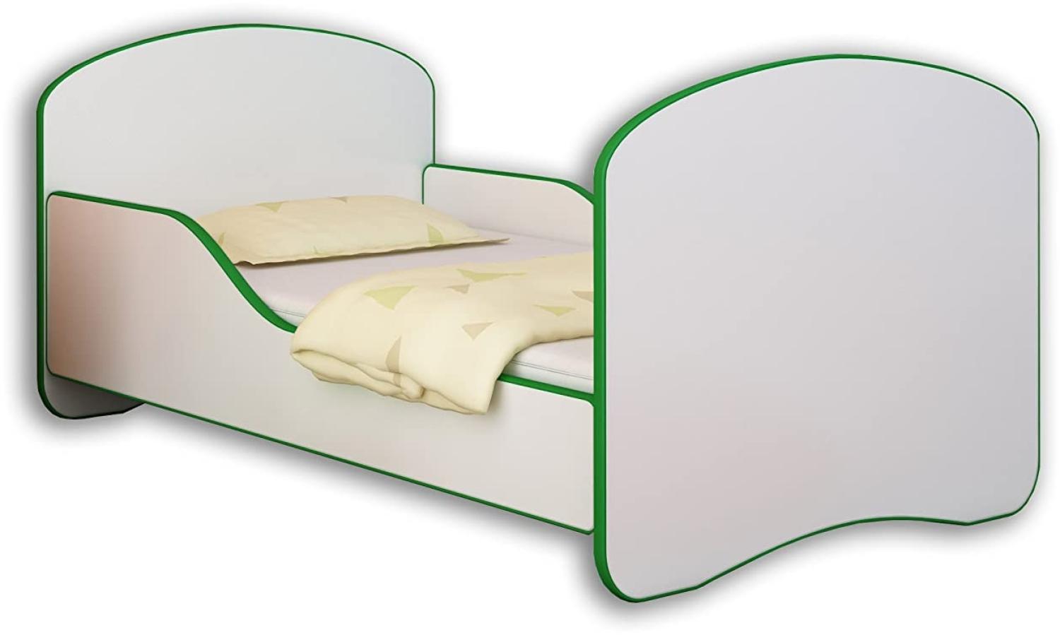 ACMA Jugendbett Kinderbett mit Einer Schublade und Matratze Weiß I 140 160 180 (160x80 cm, Grün) Bild 1