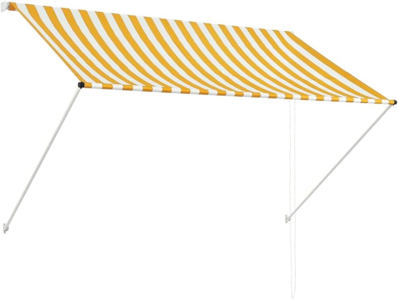 Einziehbare Markise 200×150 cm Gelb und Weiß Bild 1