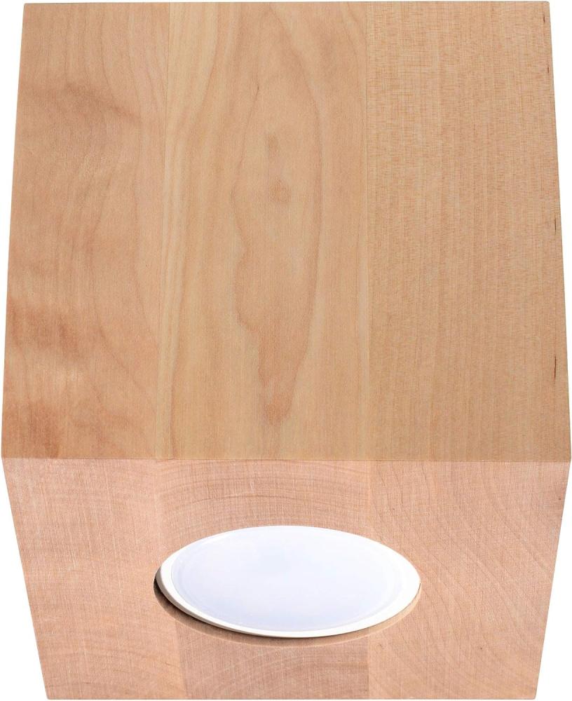 Sollux QUAD moderne Holz Aufbauleuchte eckig natur 10x10cm 1-flg. GU10 Bild 1