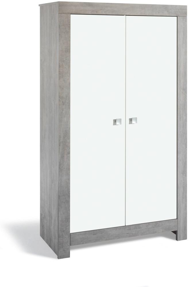 Schardt 'Nordic Driftwood' 2-trg. Kleiderschrank, weiß/grau, mit Kleiderstange und 6 Ablagefächern Bild 1