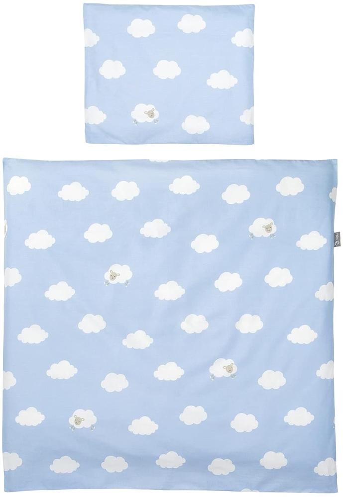 Roba 'Kleine Wolke' Wiegenbettwäsche 80 x 80 cm blau/weiß Bild 1
