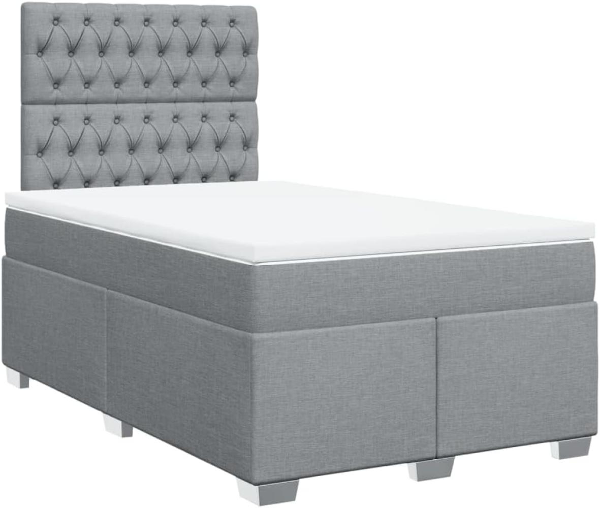 Boxspringbett mit Matratze Hellgrau 120x200 cm Stoff 3292762 Bild 1