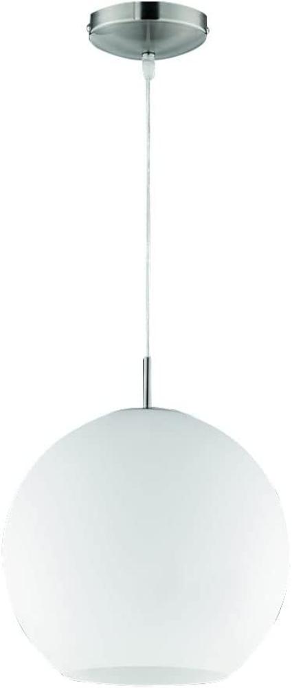 Kugellampe, Glas, weiß, Nickel matt, H 150cm Bild 1