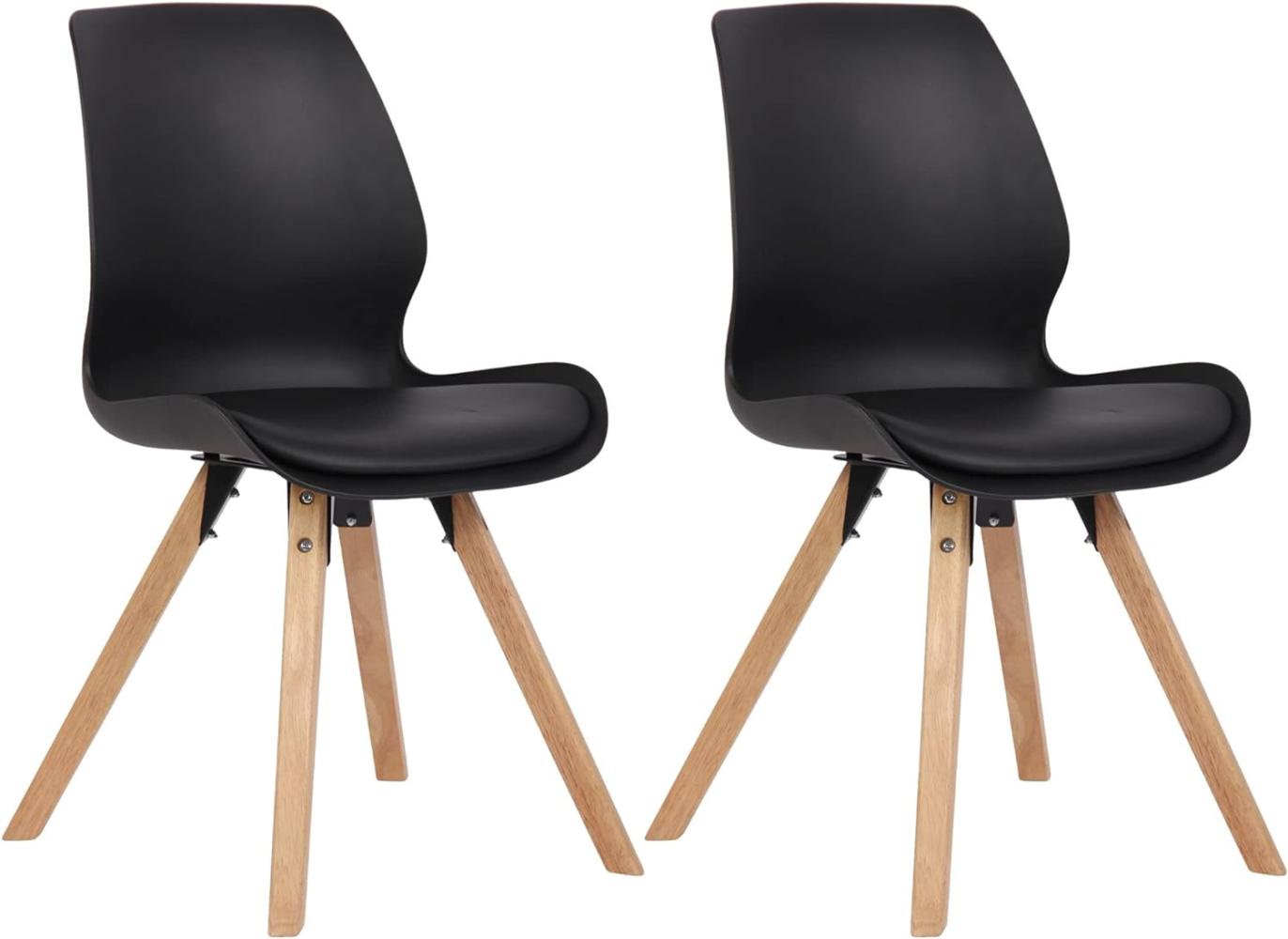 2er Set Stuhl Luna Kunststoff (Farbe: schwarz) Bild 1