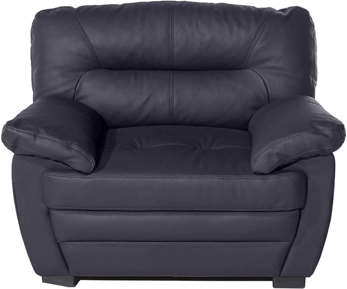 Mivano Ledersessel Royale / Zeitloser, bequemer Sessel mit hoher Rückenlehne / 110 x 86 x 90 / Lederimitat, Schwarz Bild 1