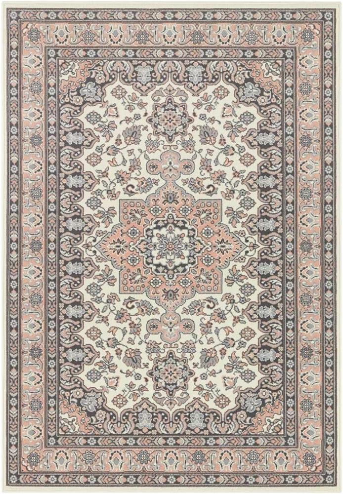 Orientalischer Kurzflor Teppich Parun Täbriz Creme Rosa - 200x290x0,9cm Bild 1