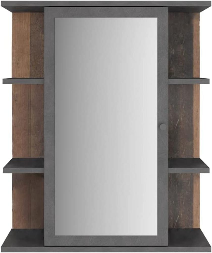 FMD Möbel - MADOC 5 - Bad-Spiegelschrank - melaminharzbeschichtete Spanplatte - Matera / Old Style dunkel - 60 x 71,5 x 25,2cm Bild 1