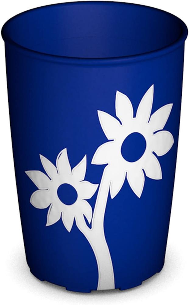 Ornamin Becher mit Anti-Rutsch Blume 220 ml blau-weiß (Modell 820) - Trinkbecher, Pflege-Becher, Kinderbecher Bild 1