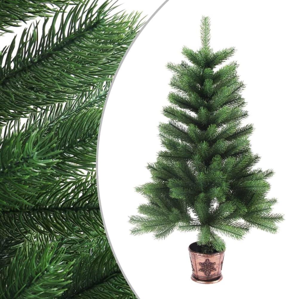 vidaXL Künstlicher Weihnachtsbaum Naturgetreue Nadeln 90 cm Grün Bild 1