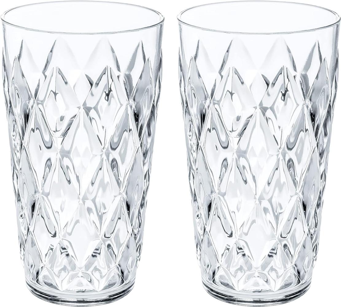 Koziol Glas 2er-Set Crystal L, Longdrinkglas, Becher, Kunststoff, Crystal Clear, 450 ml, 4544535 Bild 1