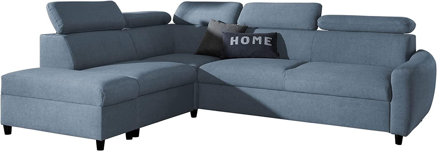 99rooms Latos Ecksofa Velours ESITO Blau Links mit Bild 1