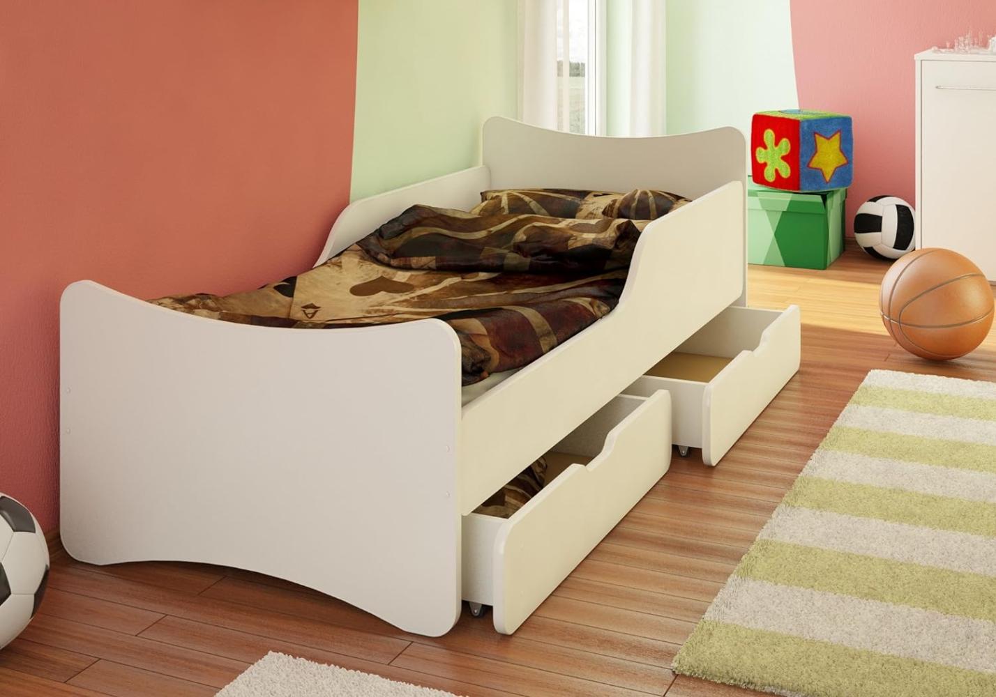 Best For Kids Kinderbett mit Schaummatratze Zwei SCHUBLADEN 90x200, weiß Bild 1