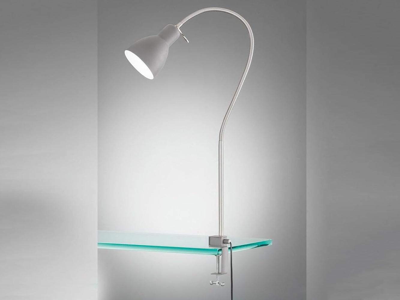 Flexible Klemmleuchte Grau mit LED - Leselampe für Bett & Sofa Bild 1