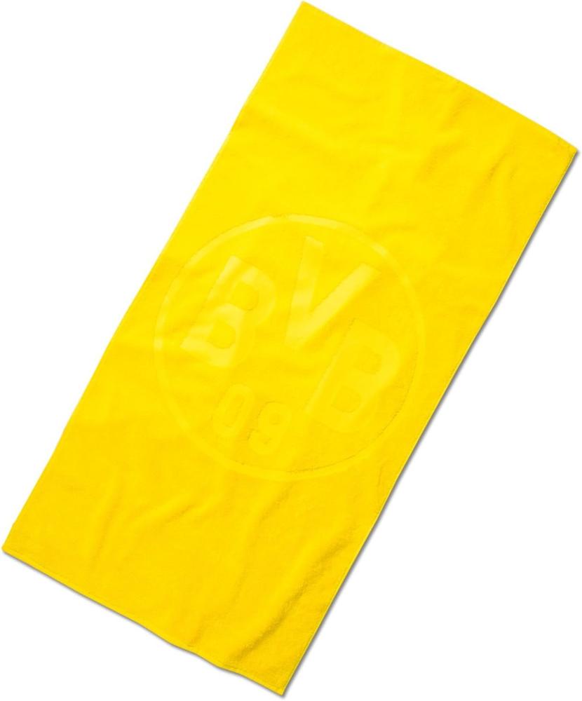 Borussia Dortmund BVB Duschtuch mit Emblem in gelb, Baumwolle, 140 x 70 x 1 cm Bild 1