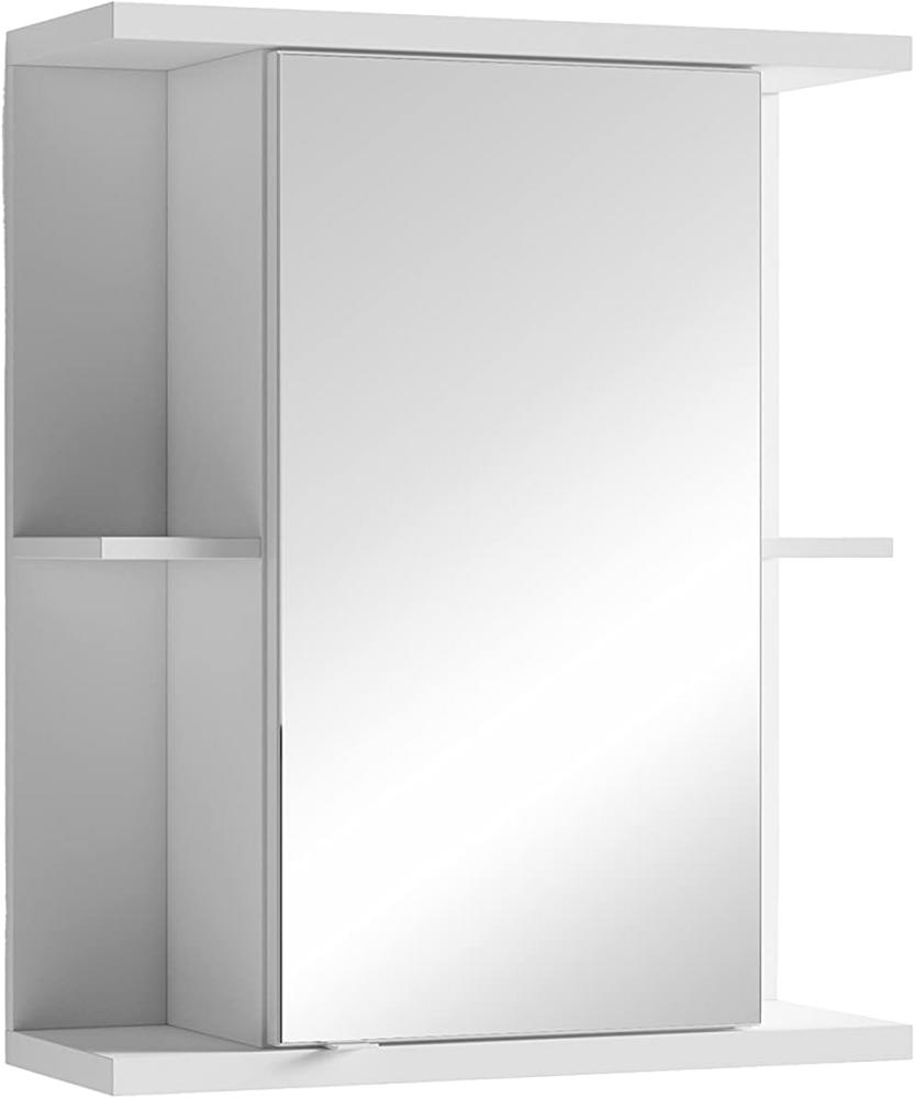 byLIVING Badezimmer Spiegelschrank NEBRASKA mit Spiegeltür / Moderner, 1-türiger Spiegel Hängeschrank in matt weiß / Mit viel Stauraum / B 60, H 70, T 25m Bild 1