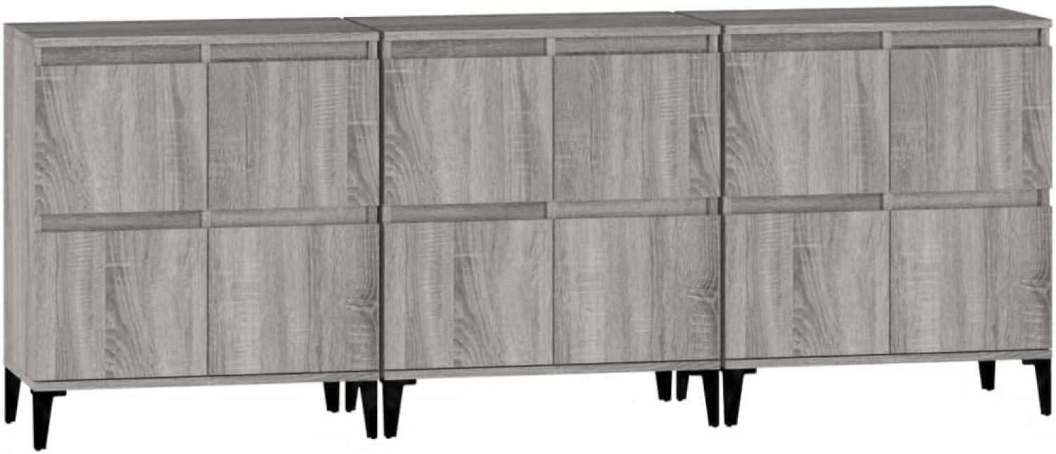 Sideboards 3 Stk. Grau Sonoma 60x35x70 cm Holzwerkstoff (Farbe: Grau) Bild 1