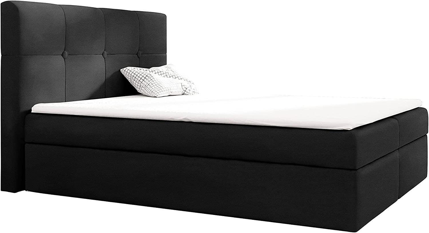 99rooms Verduro Boxspringbett Kunstleder SOFT Schwarz 180x200 cm Bild 1