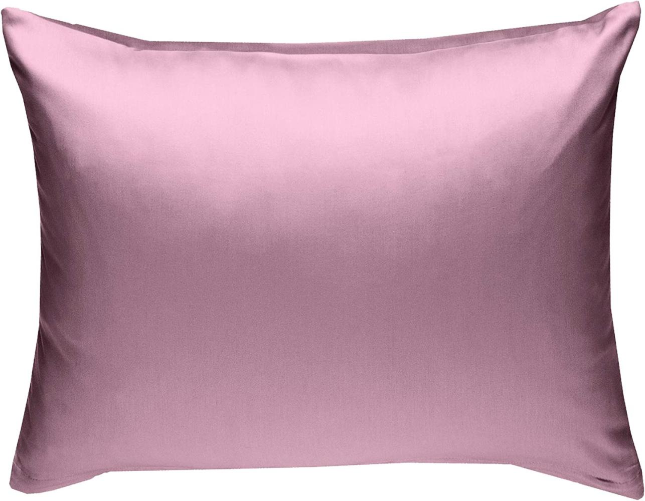 Bettwaesche-mit-Stil Mako-Satin / Baumwollsatin Bettwäsche uni / einfarbig rosa Kissenbezug 70x90 cm Bild 1