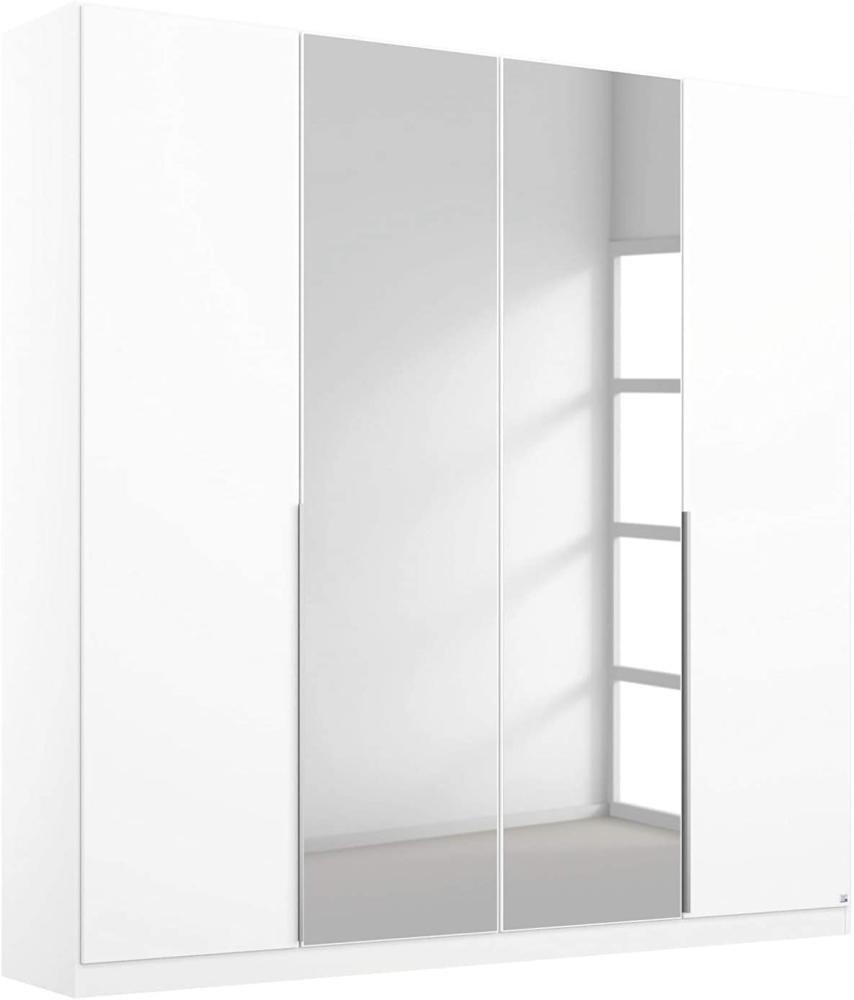 Rauch Möbel Alabama Schrank Kleiderschrank Drehtürenschrank Weiß mit Spiegel 4-türig inklusive Zubehörpaket Basic 2 Kleiderstangen, 2 Einlegeböden BxHxT 181x210x54 cm Bild 1