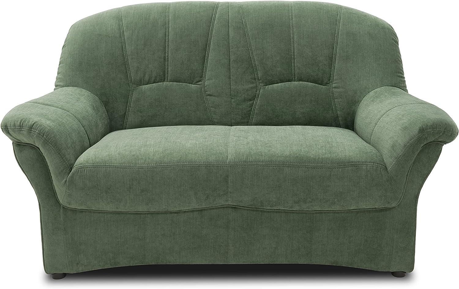 DOMO Collection Bahia FK Sofa, 2er Couch mit Federkernpolsterung, Federkernsofa in klassischem Design, 2 Sitzer, Polstermöbel, grün, 153 cm Bild 1