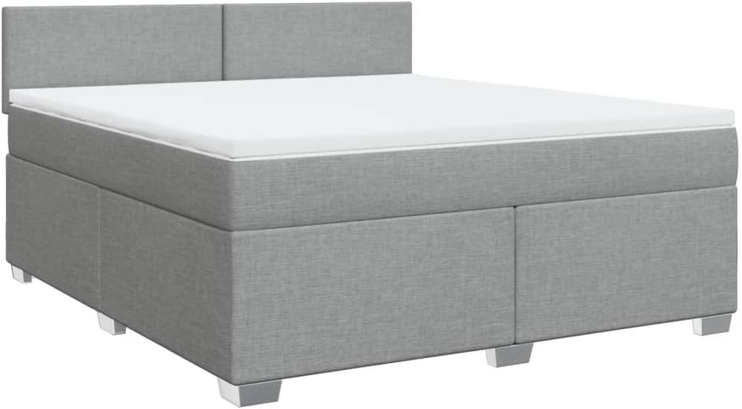 Boxspringbett mit Matratze Hellgrau 180x200 cm Stoff 3288260 Bild 1