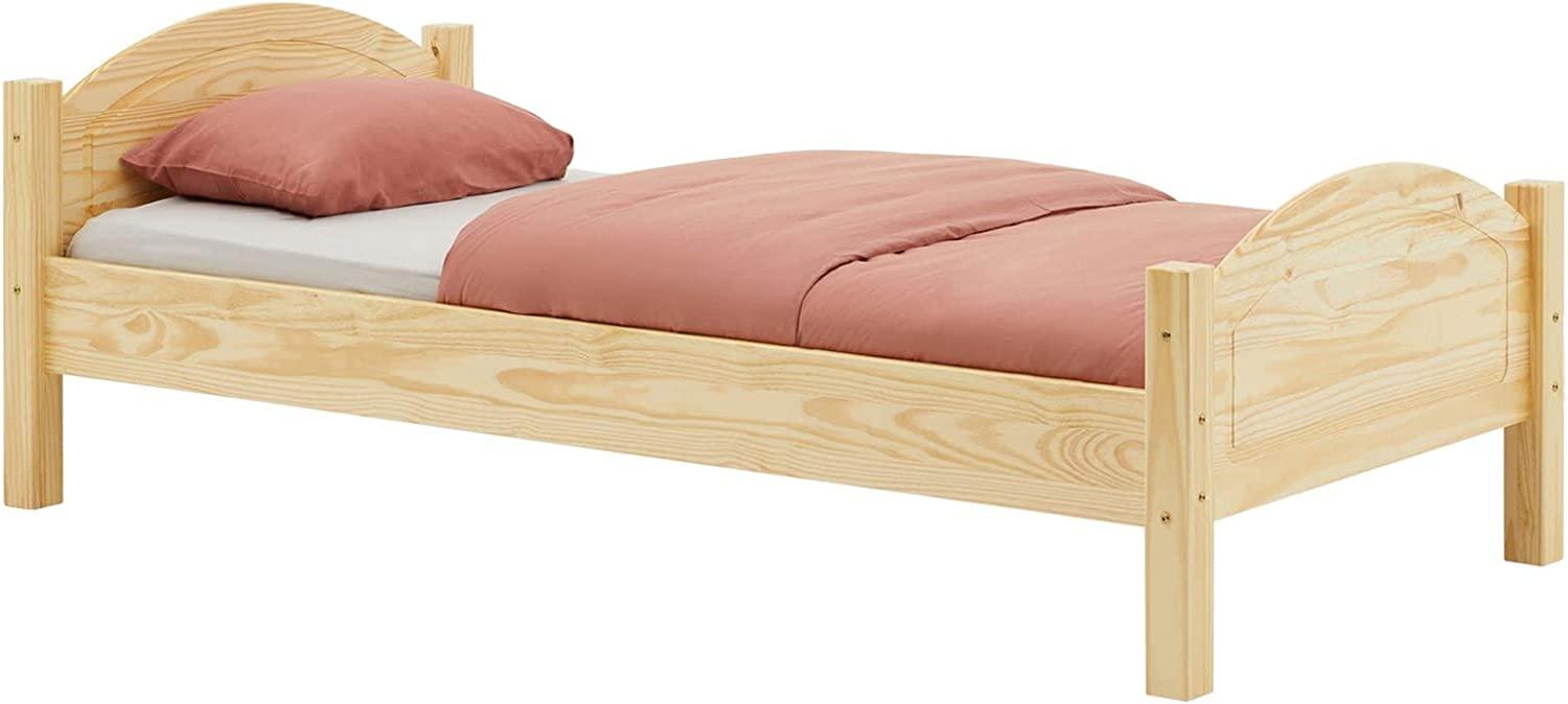 IDIMEX Massivholzbett FLIMS aus massiver Kiefer in Natur, stabiles Bett in 90 x 190 cm, schönes Bettgestell mit Fuß- und Kopfteil Bild 1