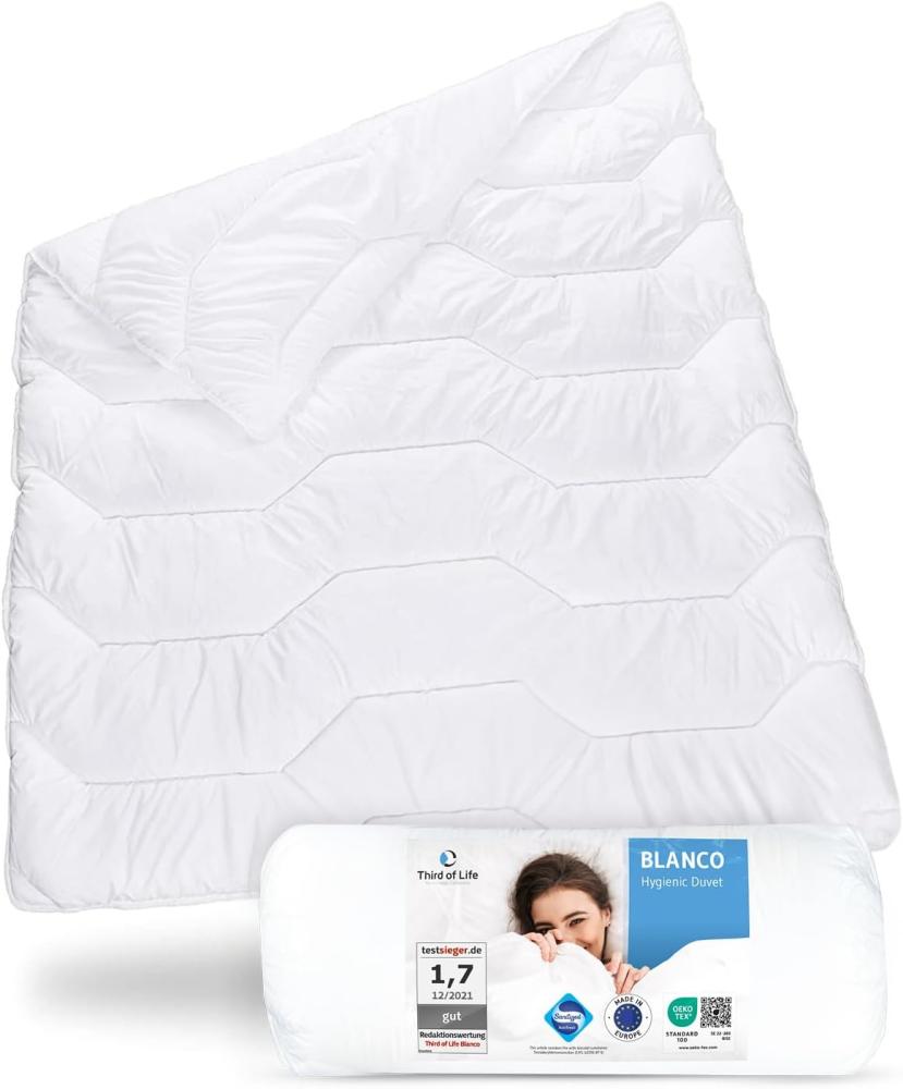 Bettdecke 135 200 BLANCO | Flauschige Schlaf-Decke mit Feuchtigkeitsmanagement & hoher Atmungsaktivität | Optimale Hygiene für Allergiker | Perfekte 4-Jahreszeiten Bettdecke | Ganzjahresdecke 135x200 Bild 1