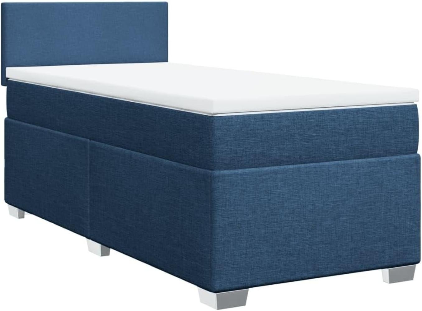 Boxspringbett mit Matratze Blau 90x190 cm Stoff 3288042 Bild 1