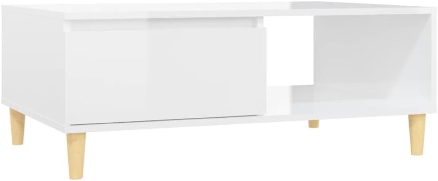 vidaXL Couchtisch Hochglanz-Weiß 90x60x35 cm Spanplatte [806001] Bild 1