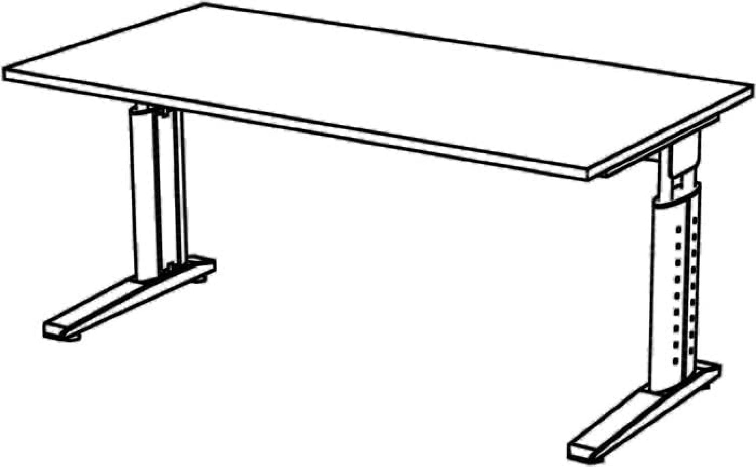 Schreibtisch US16 C-Fuß 160x80cm Weiß Gestellfarbe: Silber Bild 1