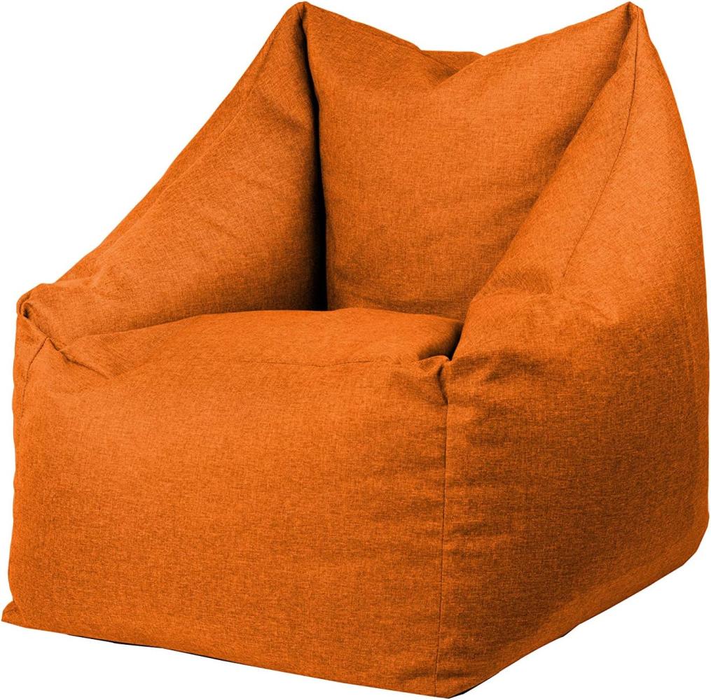 chilly pilley Sitzsack Sitzkissen Bodenkissen Sessel Gartenkissen Kissen Lounge mit Rückenlehne Sitz (Orange) Bild 1