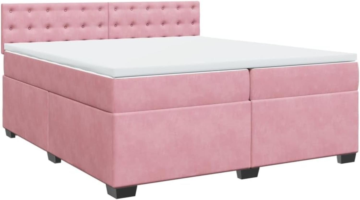 Boxspringbett mit Matratze Rosa 200x200 cm Samt 3286419 Bild 1