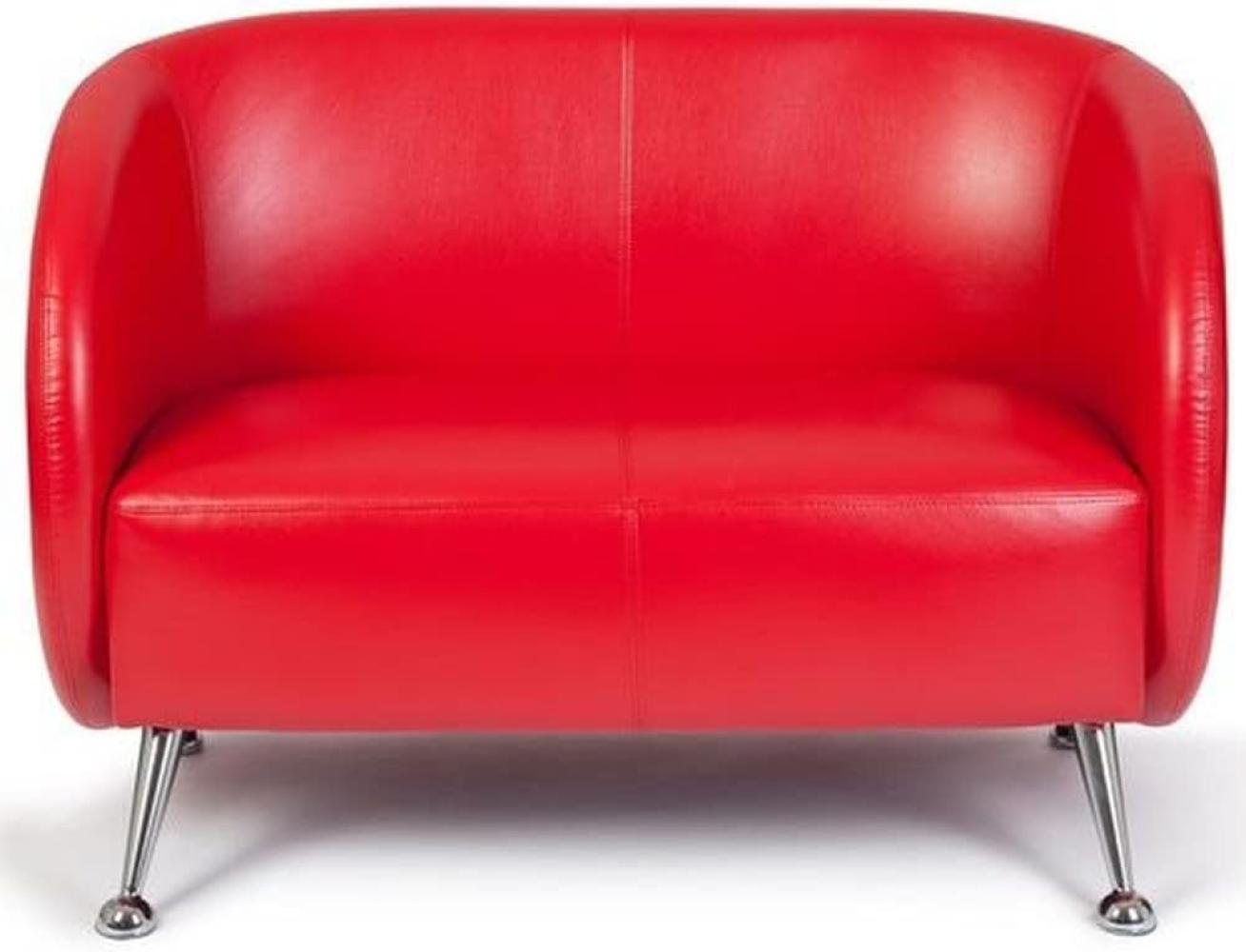 hjh OFFICE Lounge Sofa ST. Lucia Kunstleder 2-Sitzer Sofa mit weicher Polsterung, besonders bequem, 713402, Rot Bild 1