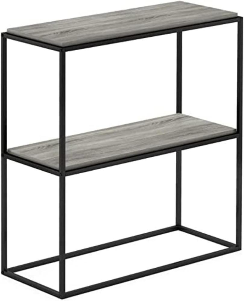 Furinno Moretti Modern Lifestyle Breites stapelbares Regal, 2-stöckig, Französische Eiche Grau Bild 1