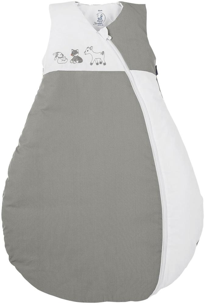 Sterntaler Schlafsack für Kleinkinder, Ganzjährig, Wärmeregulierung, Reißverschluss, Größe: 110, Waldis, Weiß/Grau Bild 1