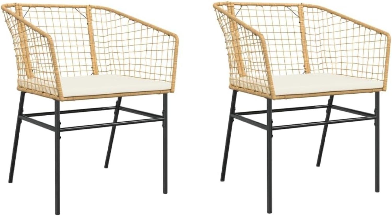 Gartenstühle 2 Stk. mit Kissen Braun Poly Rattan 369101 Bild 1