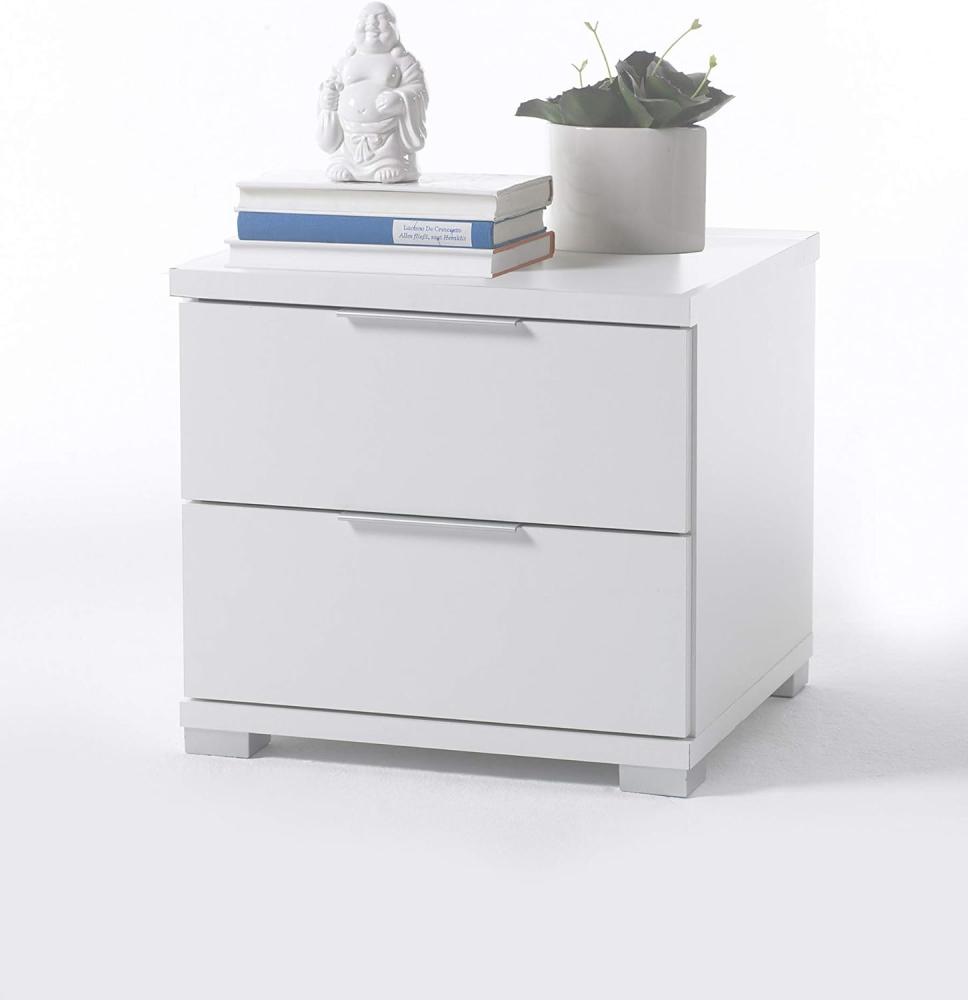 Universal Nachttisch in Weiß - Moderner Nachtschrank mit zwei Schubladen für Ihr Bett - 46 x 43 x 42 cm (B/H/T) Bild 1